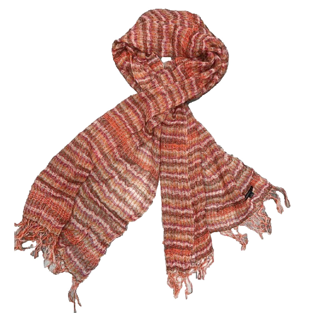 100% Baby Alpaca Fall Striped Handwoven Multi-Color Scarf Oranfe A0055320